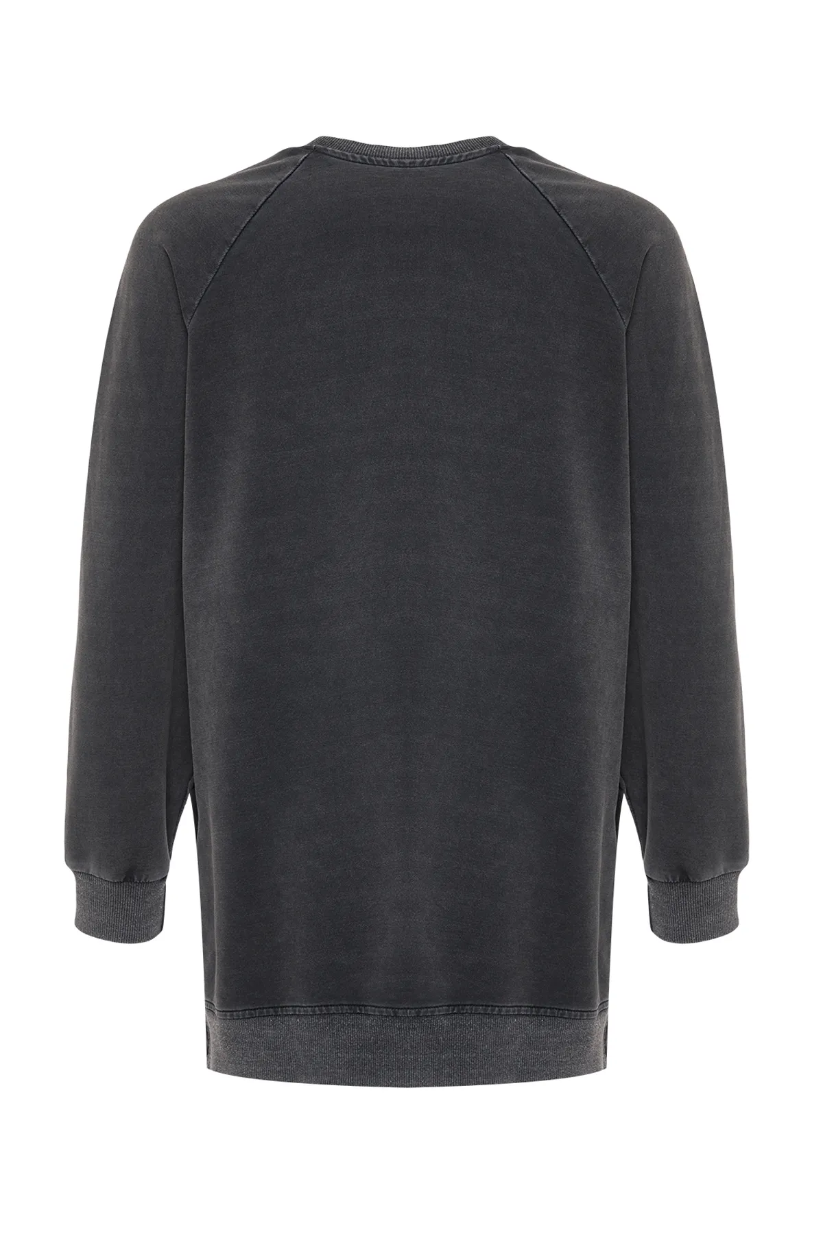 Trendyol Modest  Anthrazitfarbenes, gewaschenes Strick-Sweatshirt TCTSS23TW00062