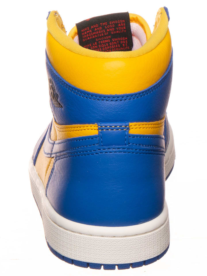 Air Jordan Leder-Sneaker ''1 Retro High'' in Gelb/ Blau günstig kaufen