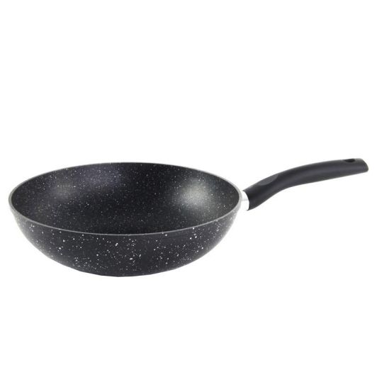 Wok 28cm aluminiu forjat cu efect de piatră, pe toate plitele, inclusiv cu inducție