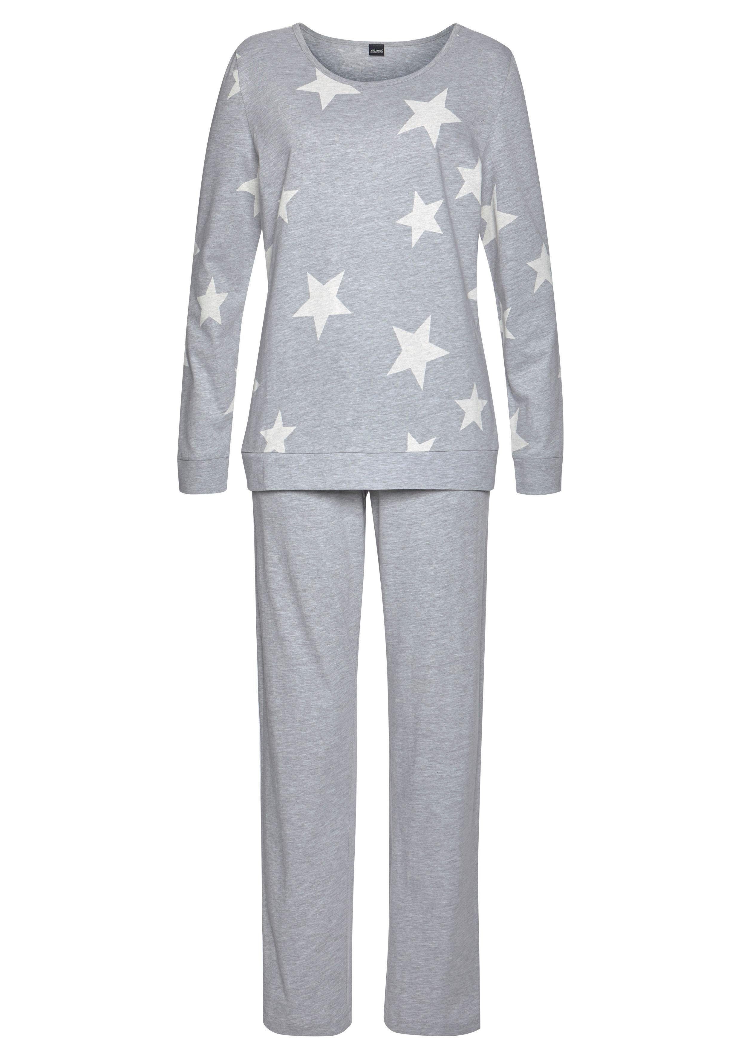 Arizona Pyjama (4 tlg., 2 Stück) in melierter Optik mit Sternen