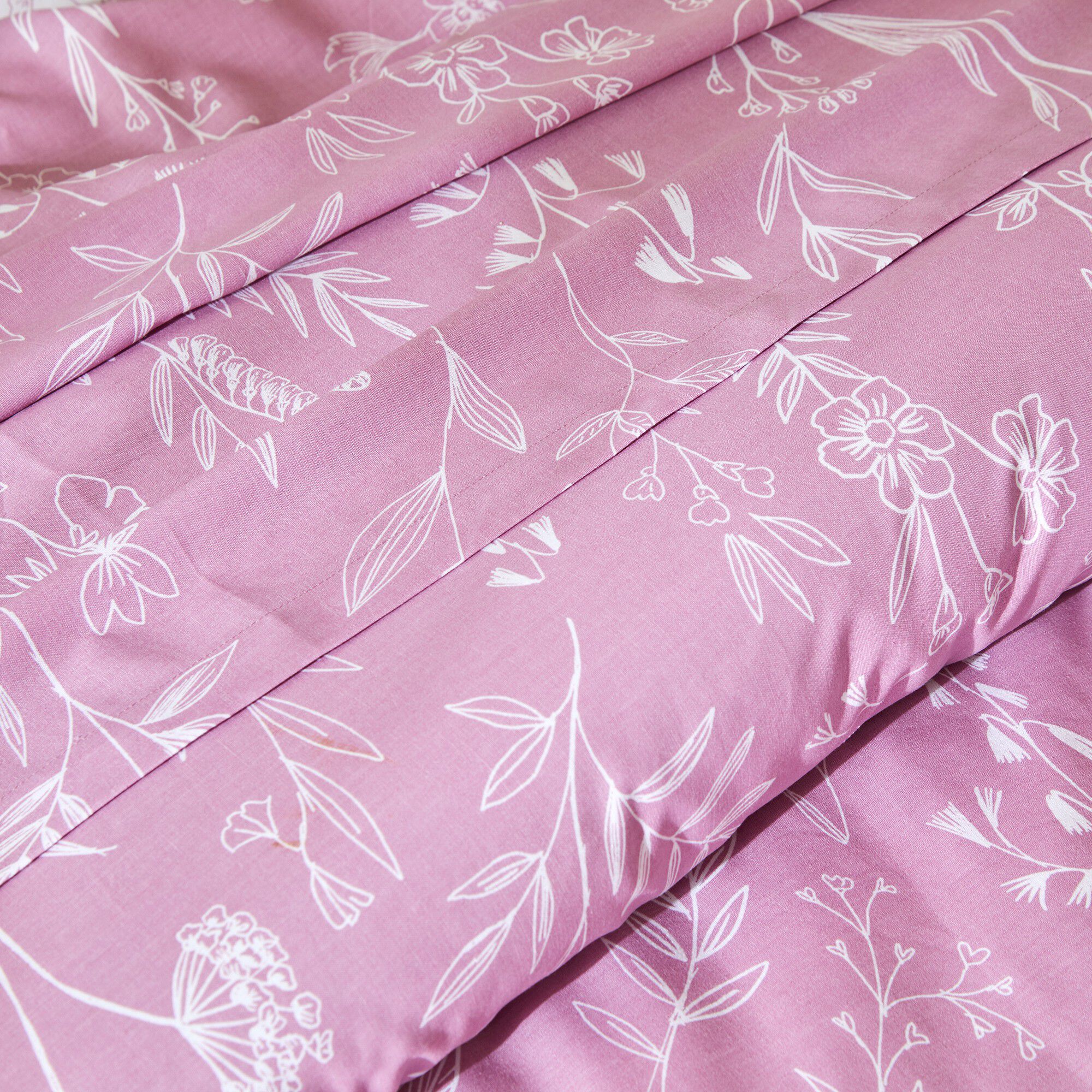 Linge de lit Alessia en coton imprimé fleuri