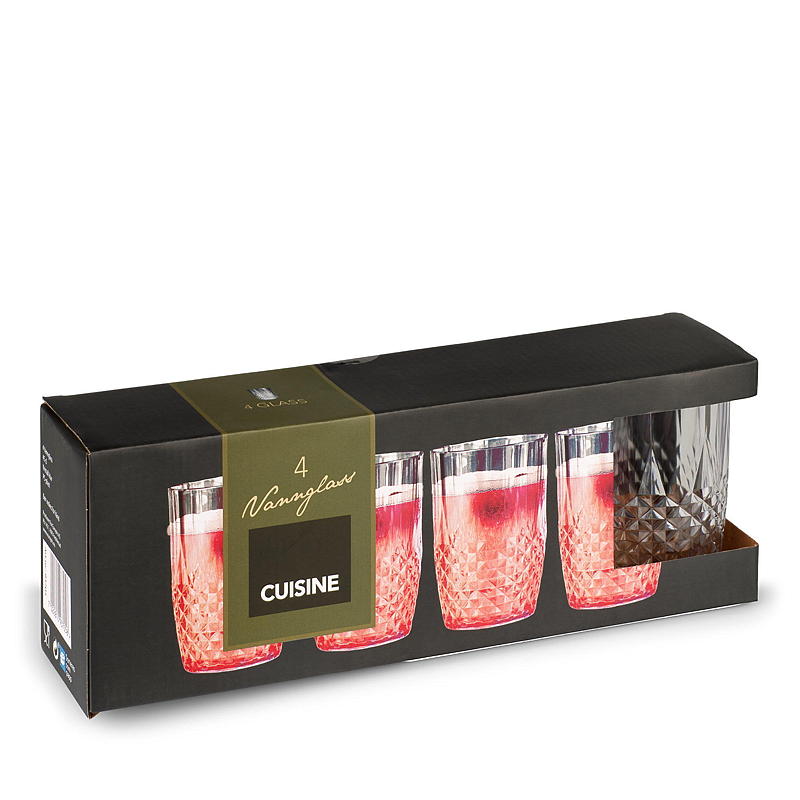 Cuisine Vannglass 4-pk 45 cl plast kristall klar