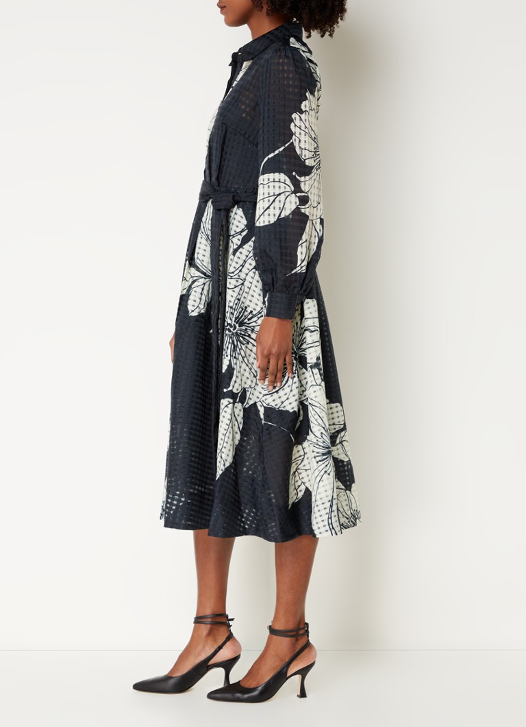 Vestido camisero midi semitransparente Phase Eight Natalie con estampado floral