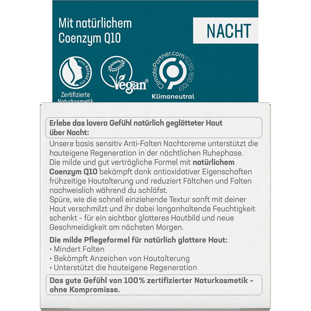 Lavera Basis Sensitiv Antifalten Nachtcreme Q10 50 ml