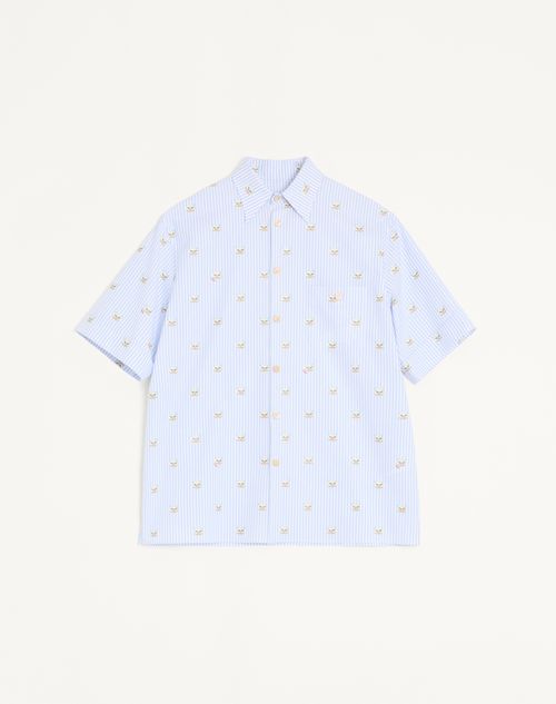 Camisa Valentino Oxford de algodão com estampa Le Chat De La Maison