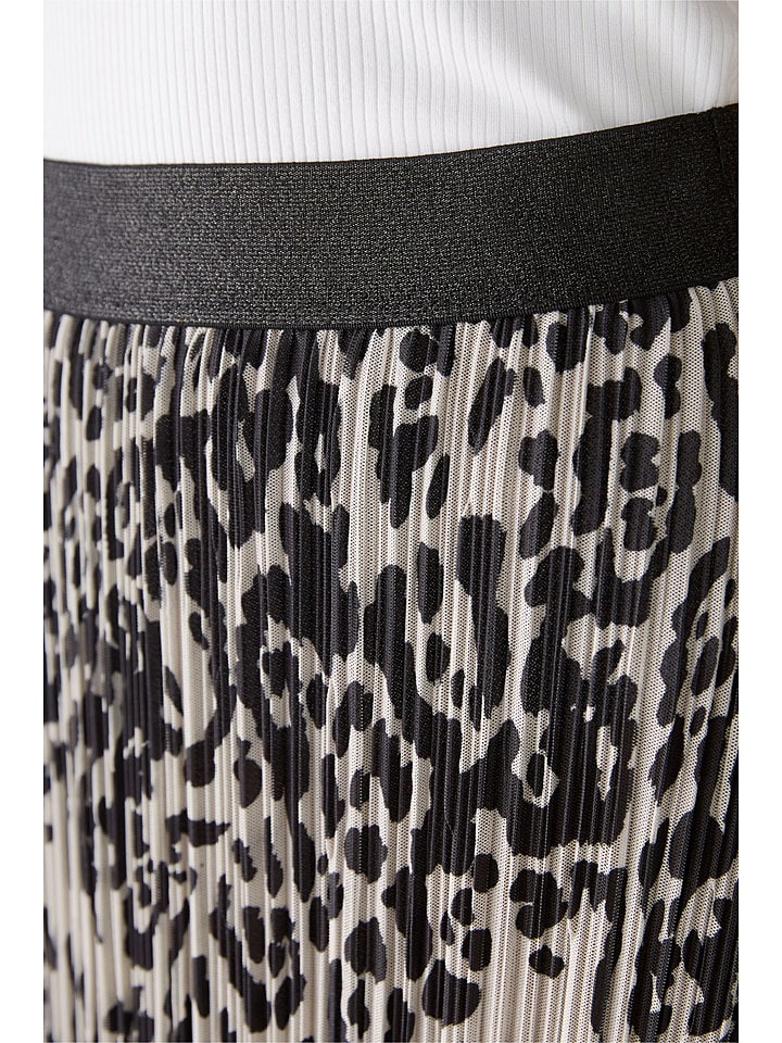 Oui Plisseerock in Schwarz/ Creme günstig kaufen