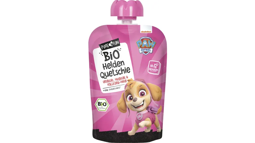PURE&FUN Bio Quetschie Pink Helden Paw Patrol 100 g