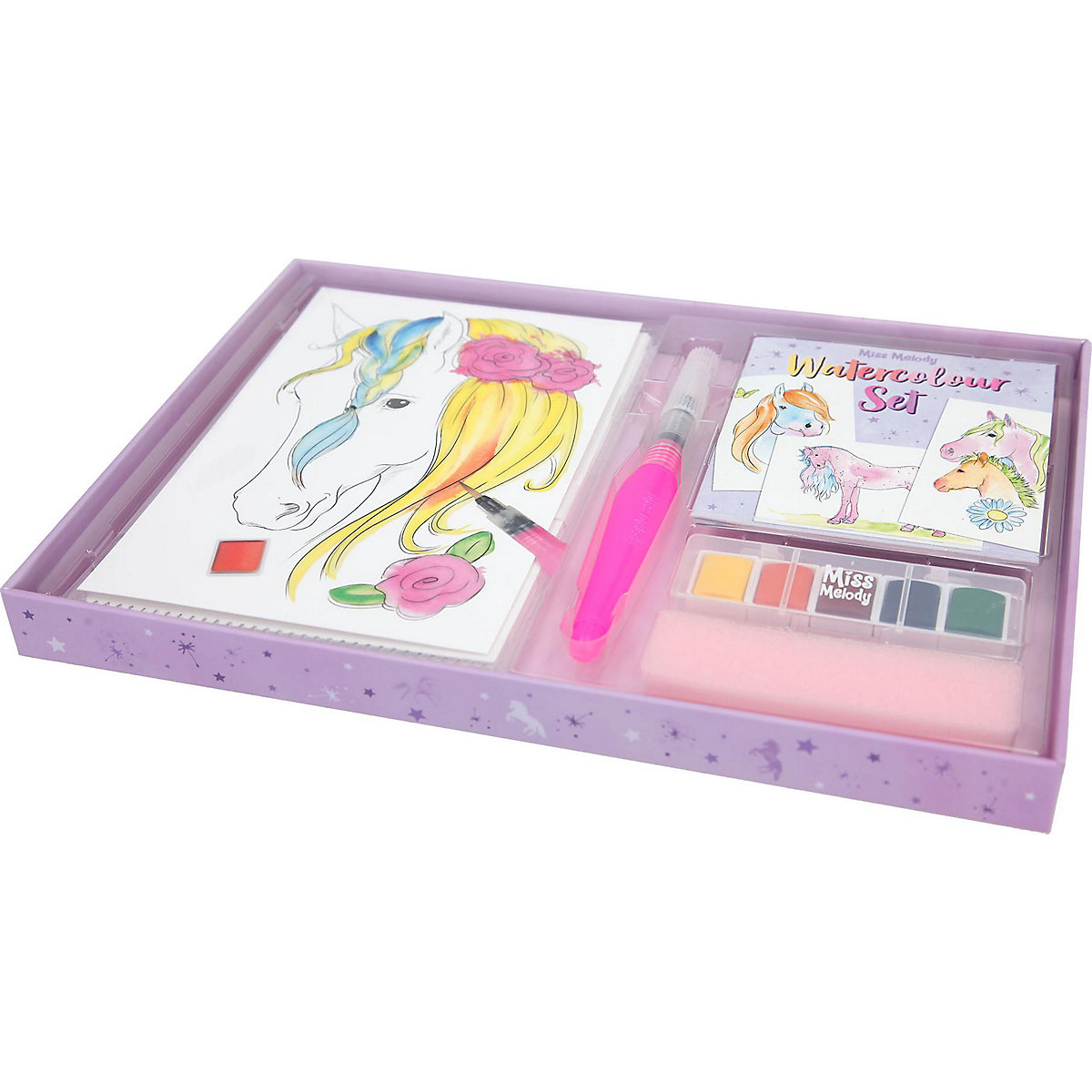 Miss Melody Water Colour Set, inkl. Farben, Pinsel & Schwamm