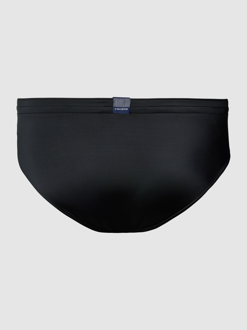 PLUS SIZE Badehose mit Label-Print Modell 'ATLANTA' in schwarz