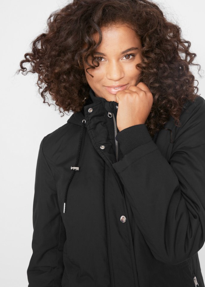 Longjacke mit Kapuze, wattiert