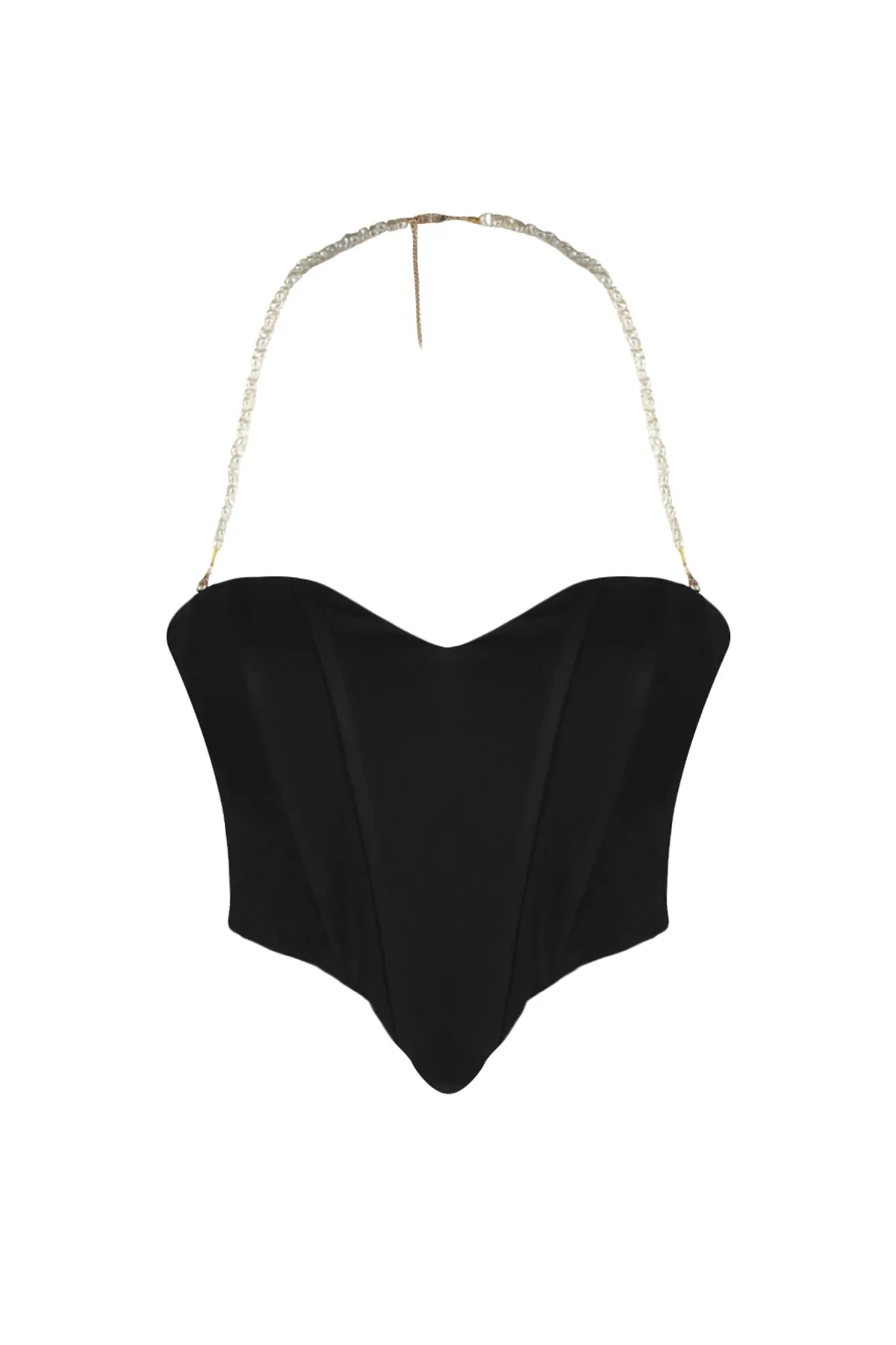 Trendyol Collection  Schwarzes Crop-Bustier mit gewebten Accessoires TPRSS23BS00018