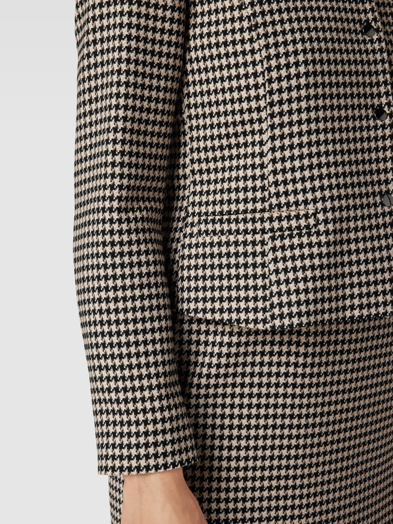 Blazer mit Hahnentrittmuster in schwarz