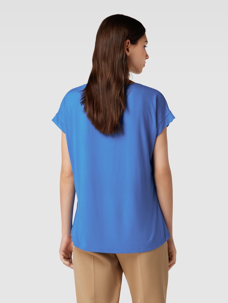 T-Shirt in Satin-Optik in blau