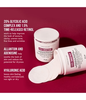 Peter Thomas Roth EVEN SMOOTHER Glycolic Retinol Resurfacing Peel Pads Gesichtsschwamm-60 Stk