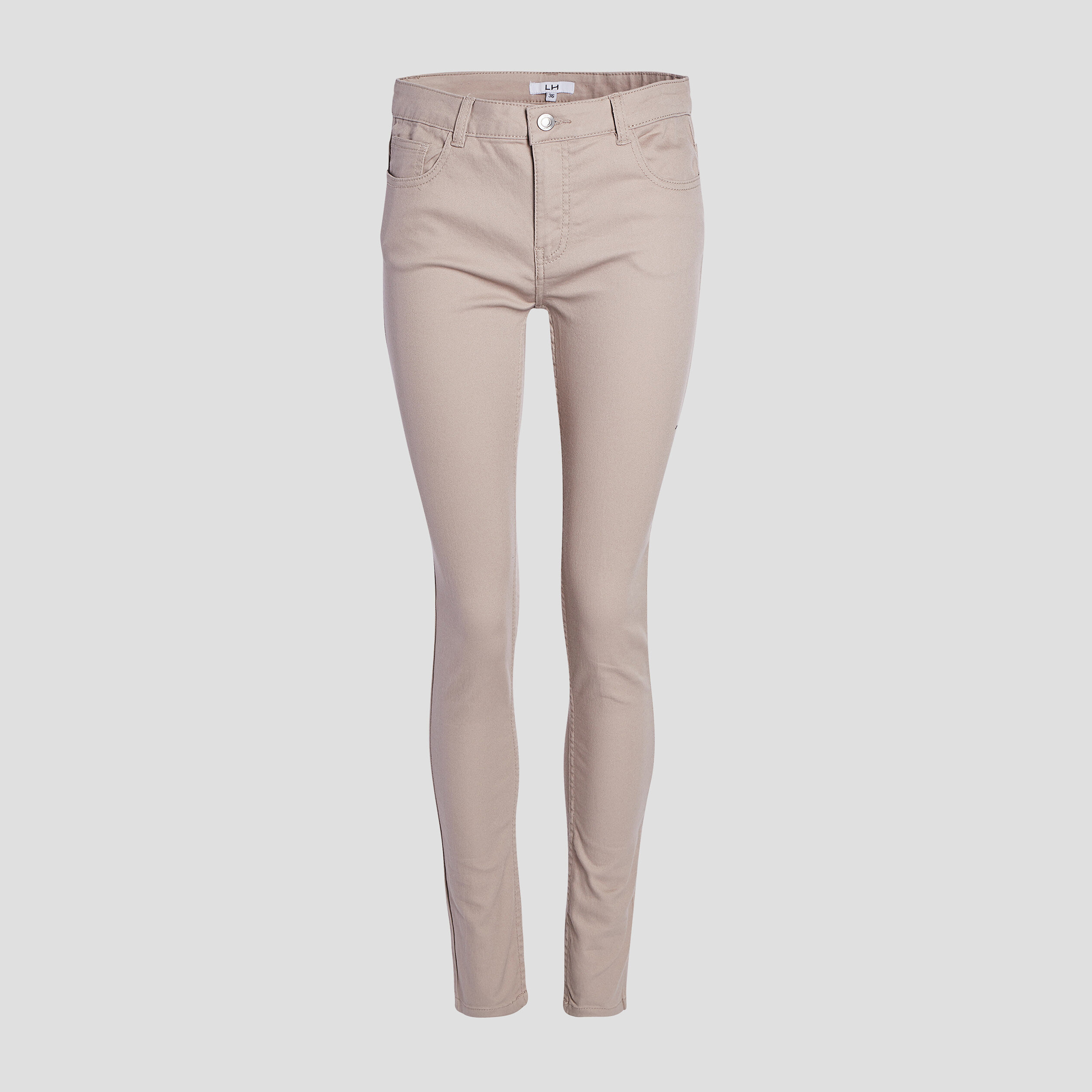 Pantalon slim taille basse beige femme | La Halle
