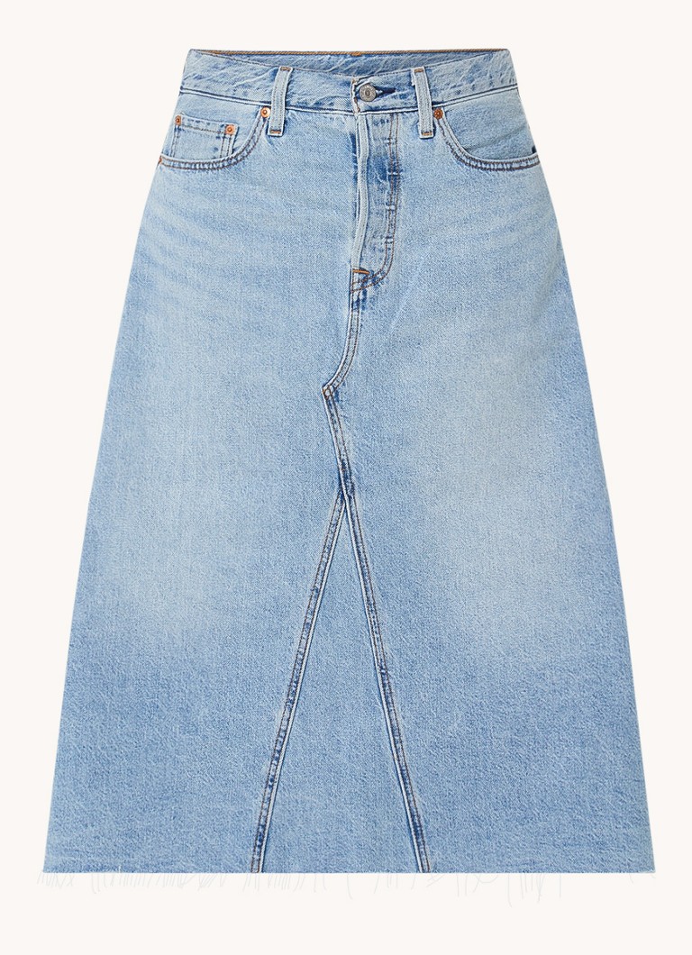 Fustă midi din denim Levi's cu buzunare laterale
