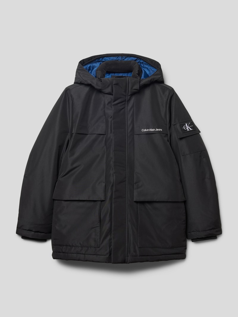 Jacke mit Label-Patch Modell 'BACK TO SCHOOL' in schwarz