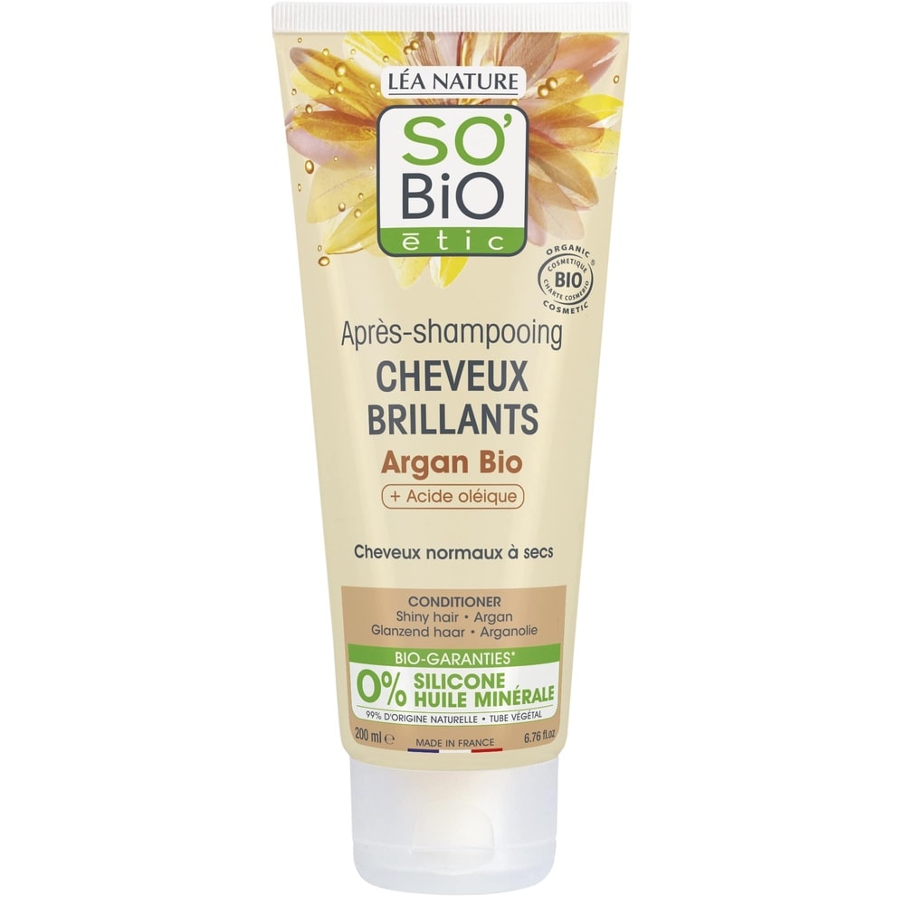 LÉA NATURE SO BiO étic Après-shampooing cheveux brillants, Argan bio & Acide oléique Après-shampooing