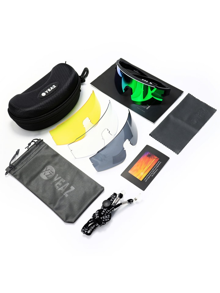 YEAZ SUNTHRILL SET Sport-Sonnenbrille Weiß/Blau in schwarz / grün günstig kaufen onesize