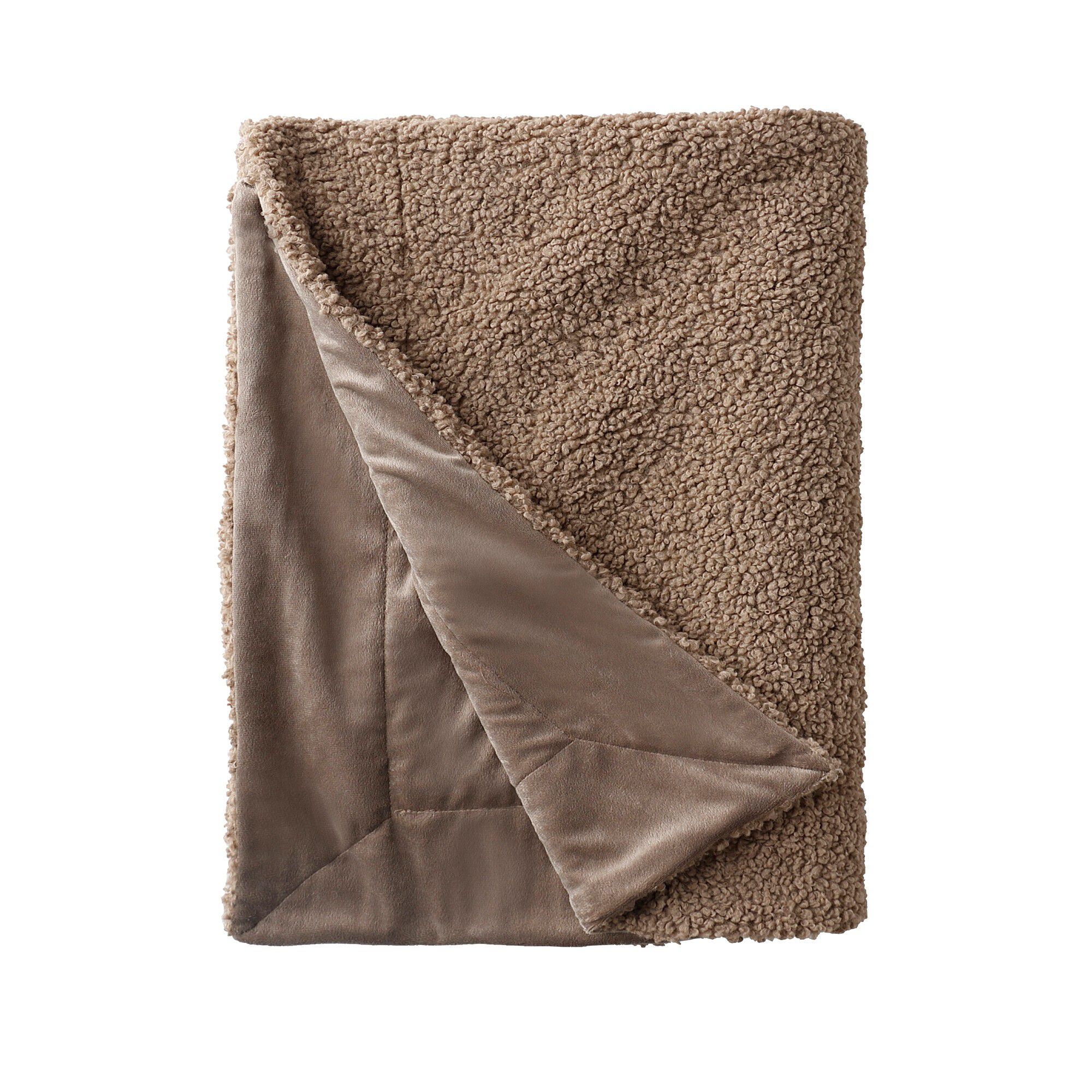 Plaid bouclette sherpa moutonnée