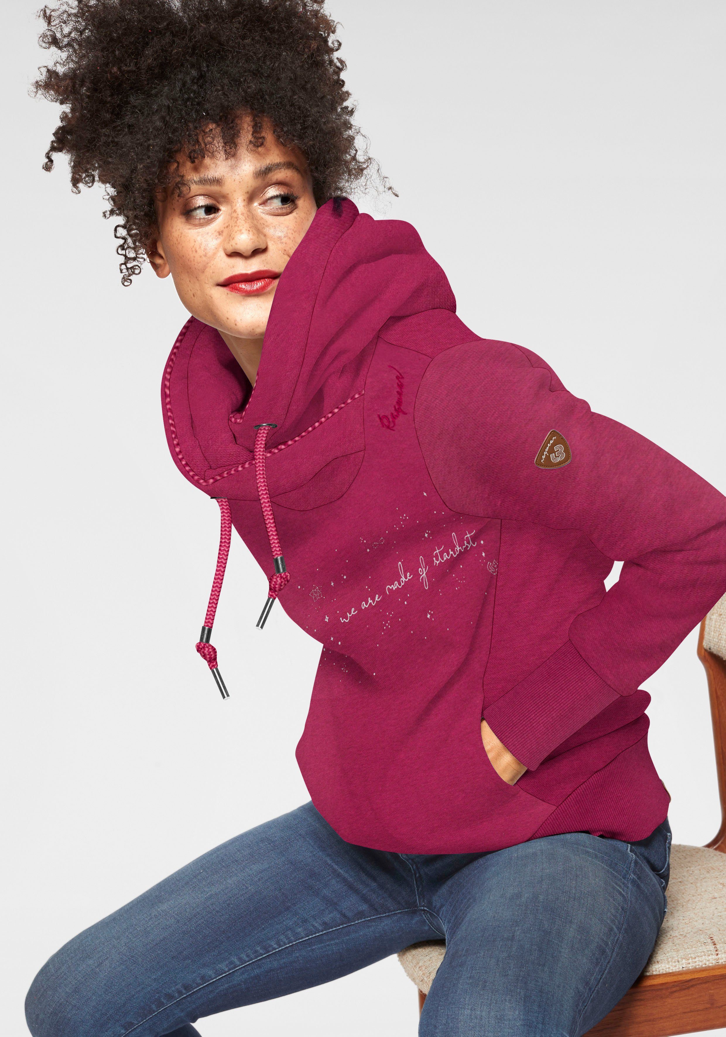 Ragwear Sweater GRIPY BUTTON O STARDUST mit Statement-Front-Print 