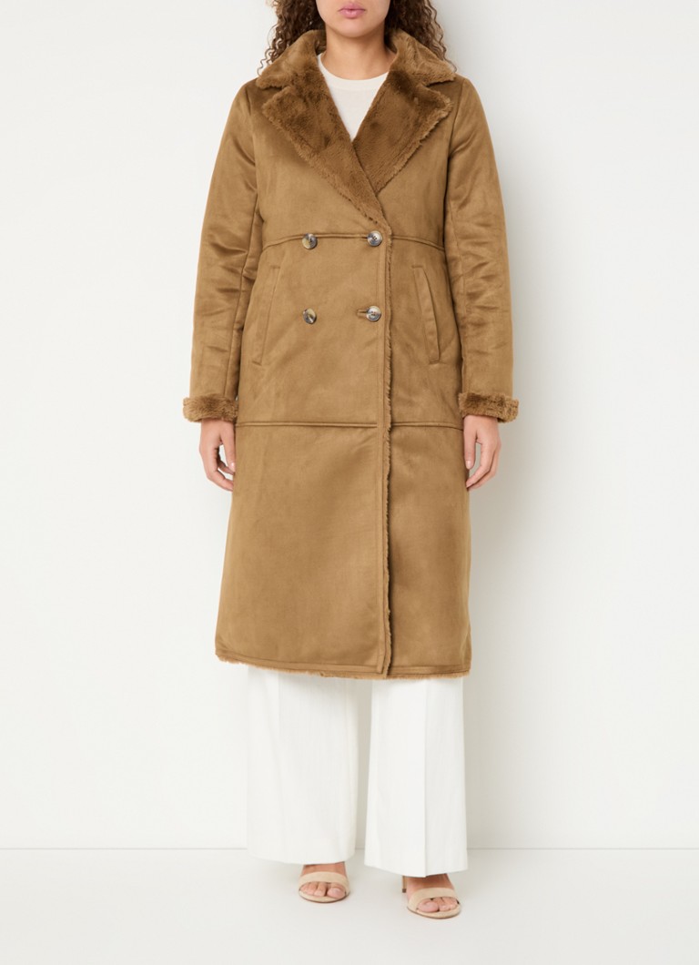 Palton Ralph Lauren din piele întoarsă artificială cu două nasturi