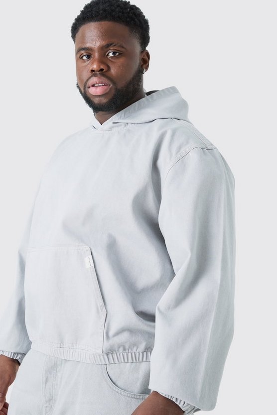 Plus Denim-Hoodie
