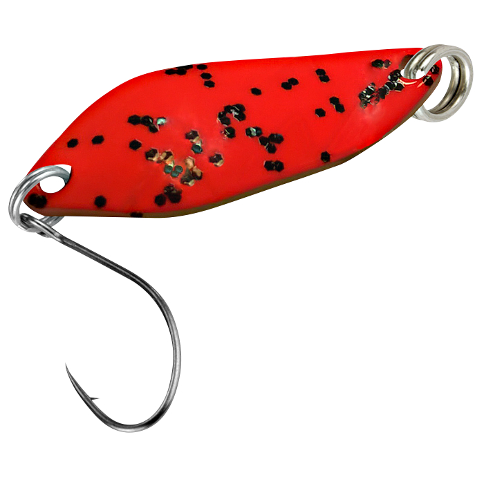 FTM Trout Spoon Strike (2,1 g, Rot Glitter/Gelb UV)