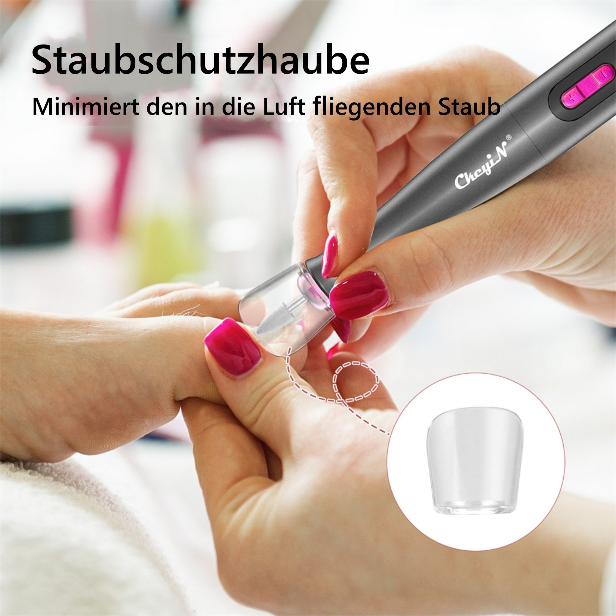CkeyiN Maniküre-Pediküre-Set 12 In 1 Professionell Elektrische Nagelfräser, 20.000 U/min, 5 Geschwindigkeiten, Digitalanzeige