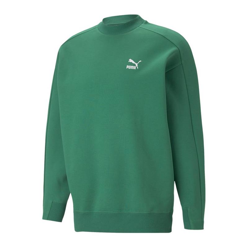 PUMA T7 Mock Neck Crew Sweatshirt Beige Sweatshirt Herren