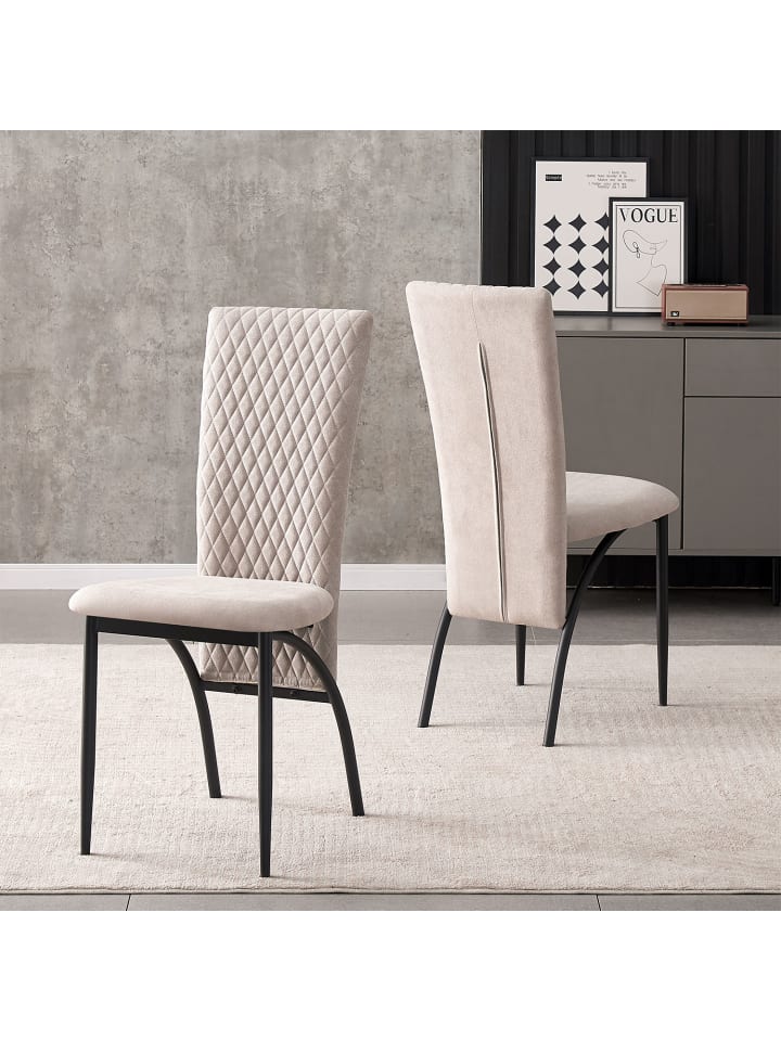 B&D Home Esszimmerstuhl THADDÄUS in Grau - (B)46 x (H)94 x (T)58 cm günstig kaufen