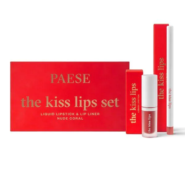 Паесе сет за усне „The Kiss“, нијанса 02 Nude Coral