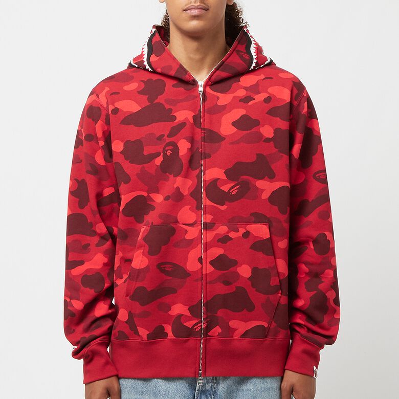 A Bathing Ape Color Camo Shark Full Zip Hoodie M red