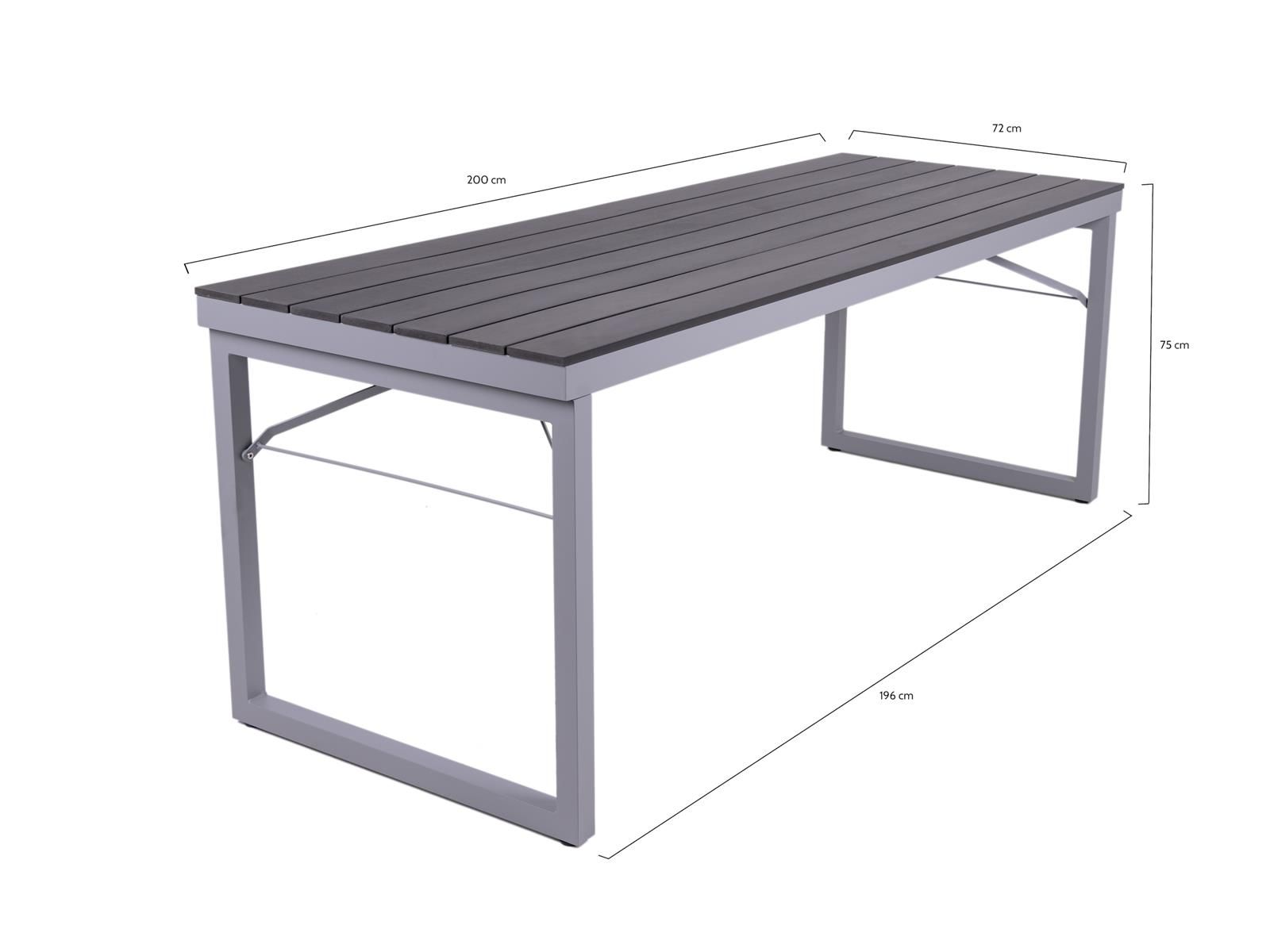MaximaVida Hamburg 200 cm schwarzer klappbarer Picknicktisch