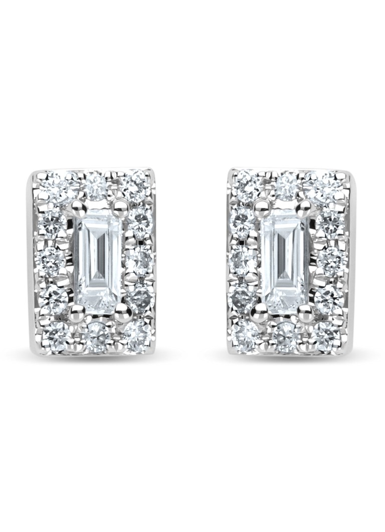 Diamond Point White gold earrings, 0.18 ct diamond, Petite Romance