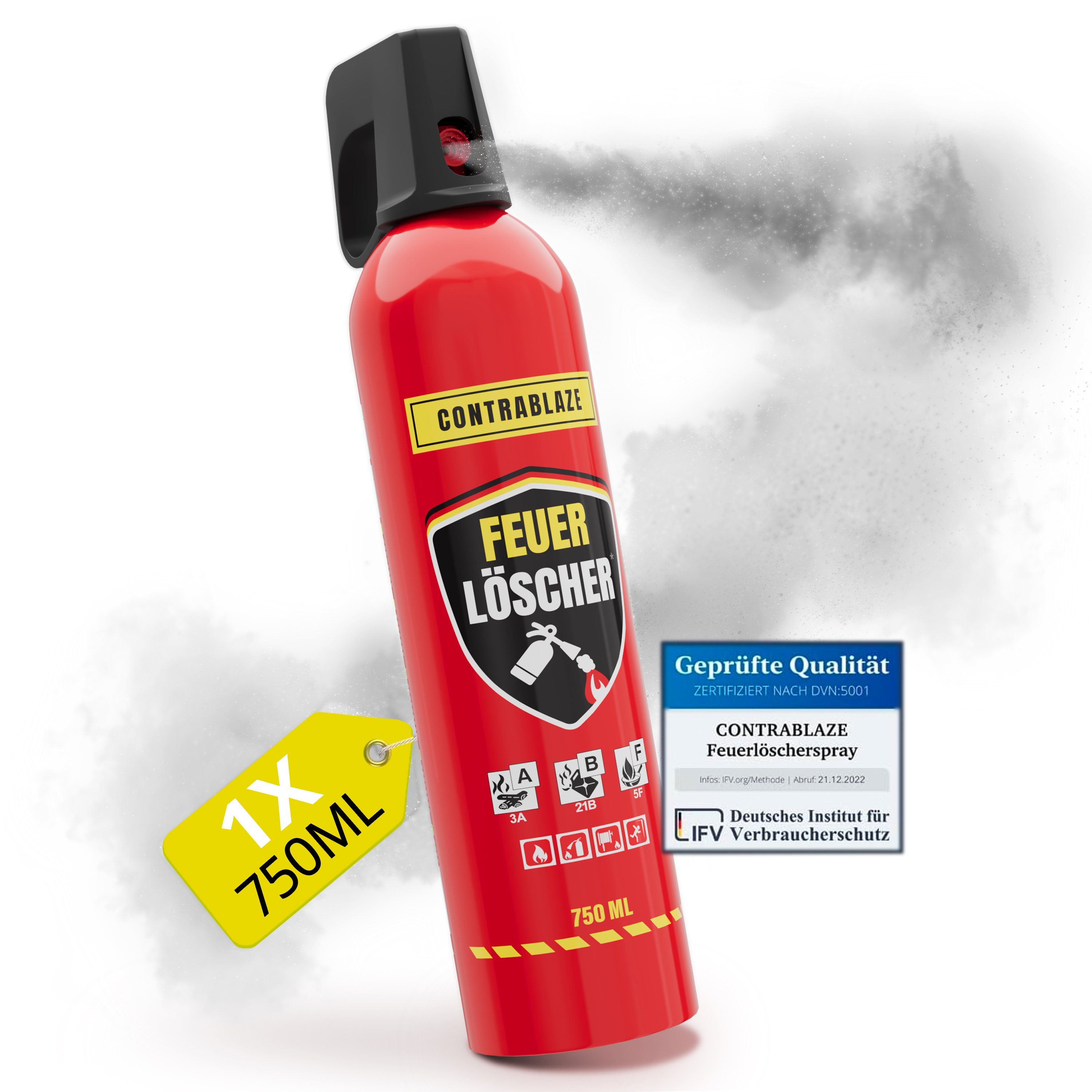 CONTRABLAZE Feuerlöschspray 1x 750ml gegen Fett- und Entstehungsbrände, (1-St)
