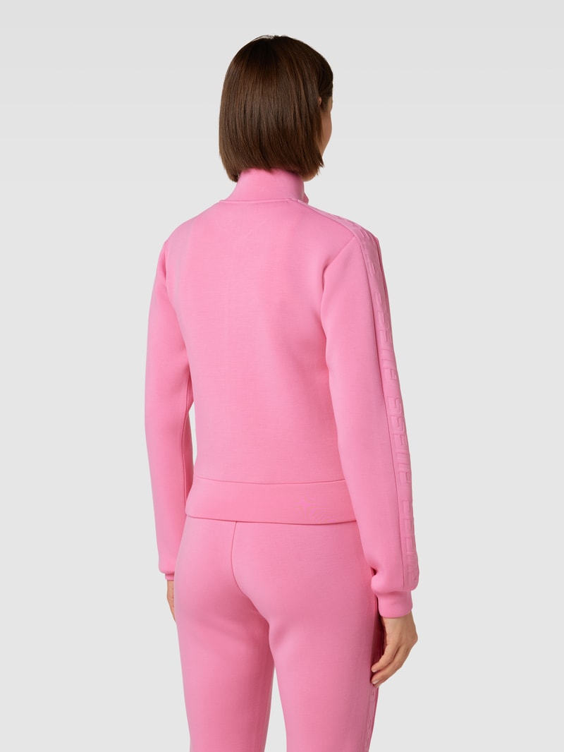 Sweatjacke mit Label-Applikation Modell 'NEW ALLIE' in pink