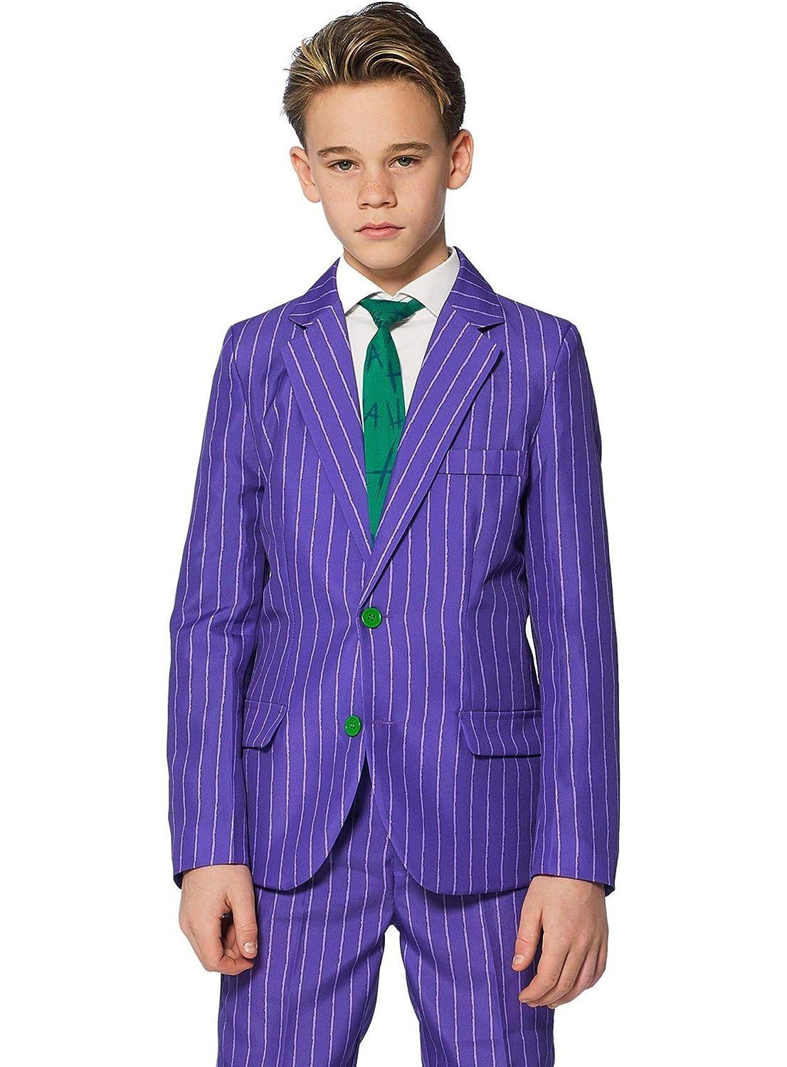 SuitMeister Kostüm SuitMeister Boys The Joker Anzug für Kinder, Sorgt für ein bleibendes Lächeln: cooler Anzug für schräge Schurke