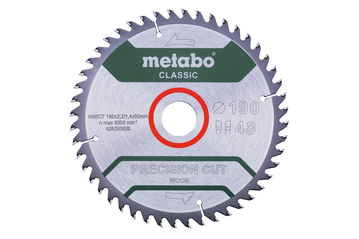 Metabo Zubehör 628283000 Kreissägeblatt Präzisionsschnitt Klassisch 190x30 48WZ 15°