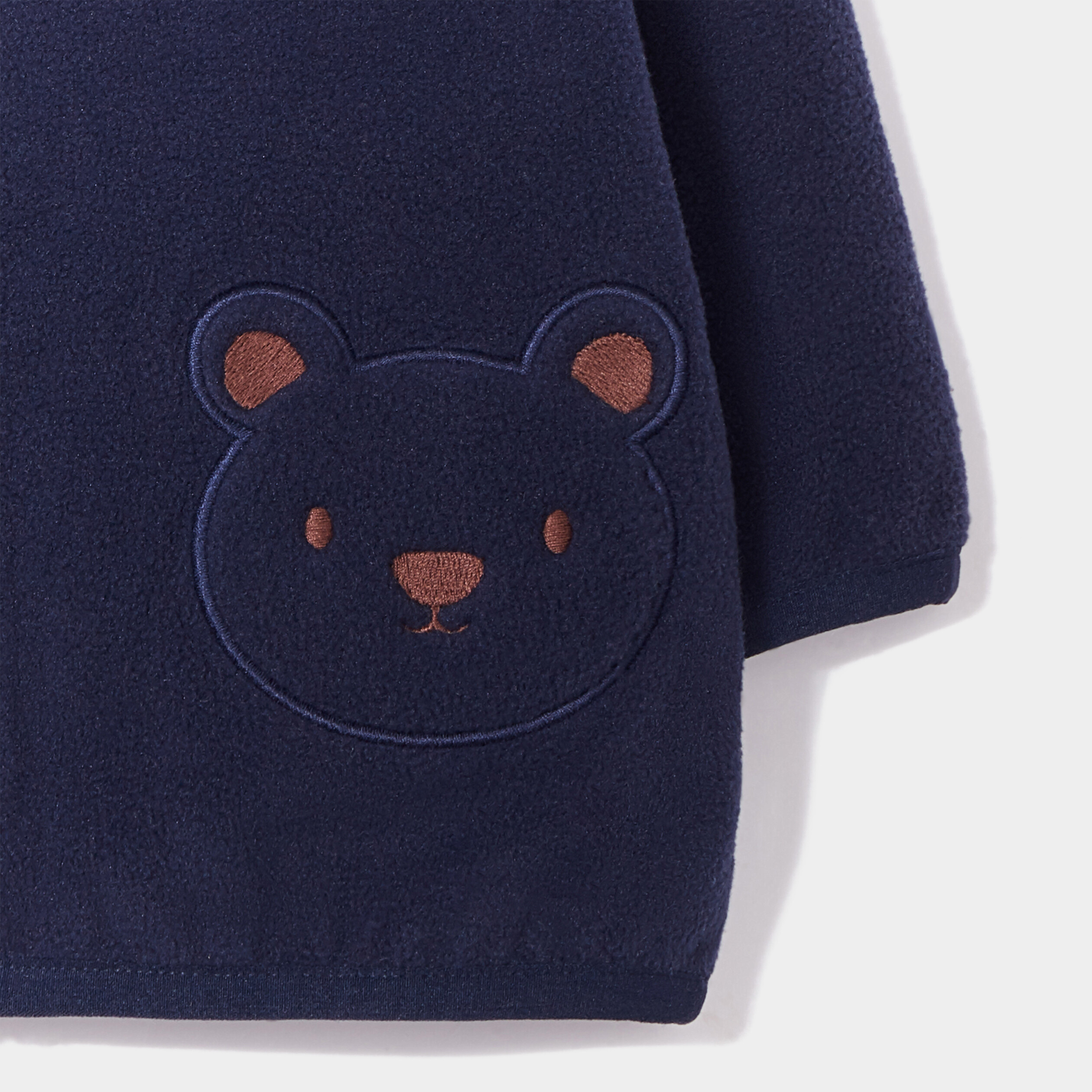 GIlet polaire zippé broderie fantaisie bleu marine bébé garçon | La Halle
