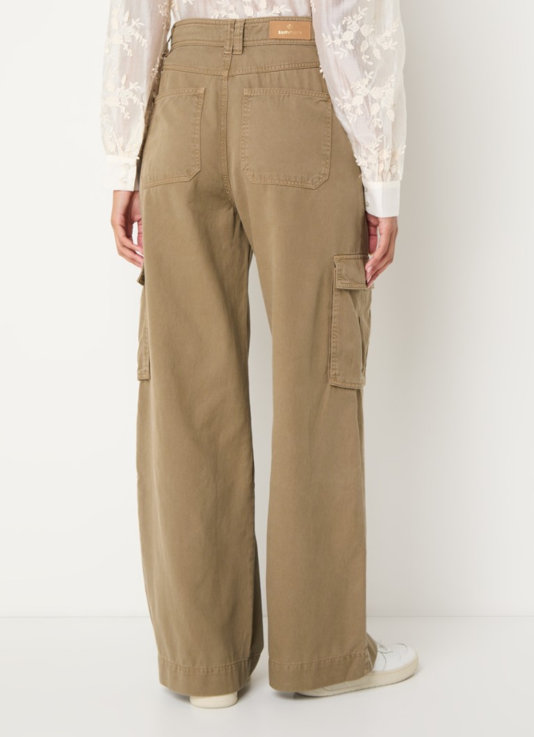 Pantalon cargo Summum taille haute coupe large avec poches plaquées