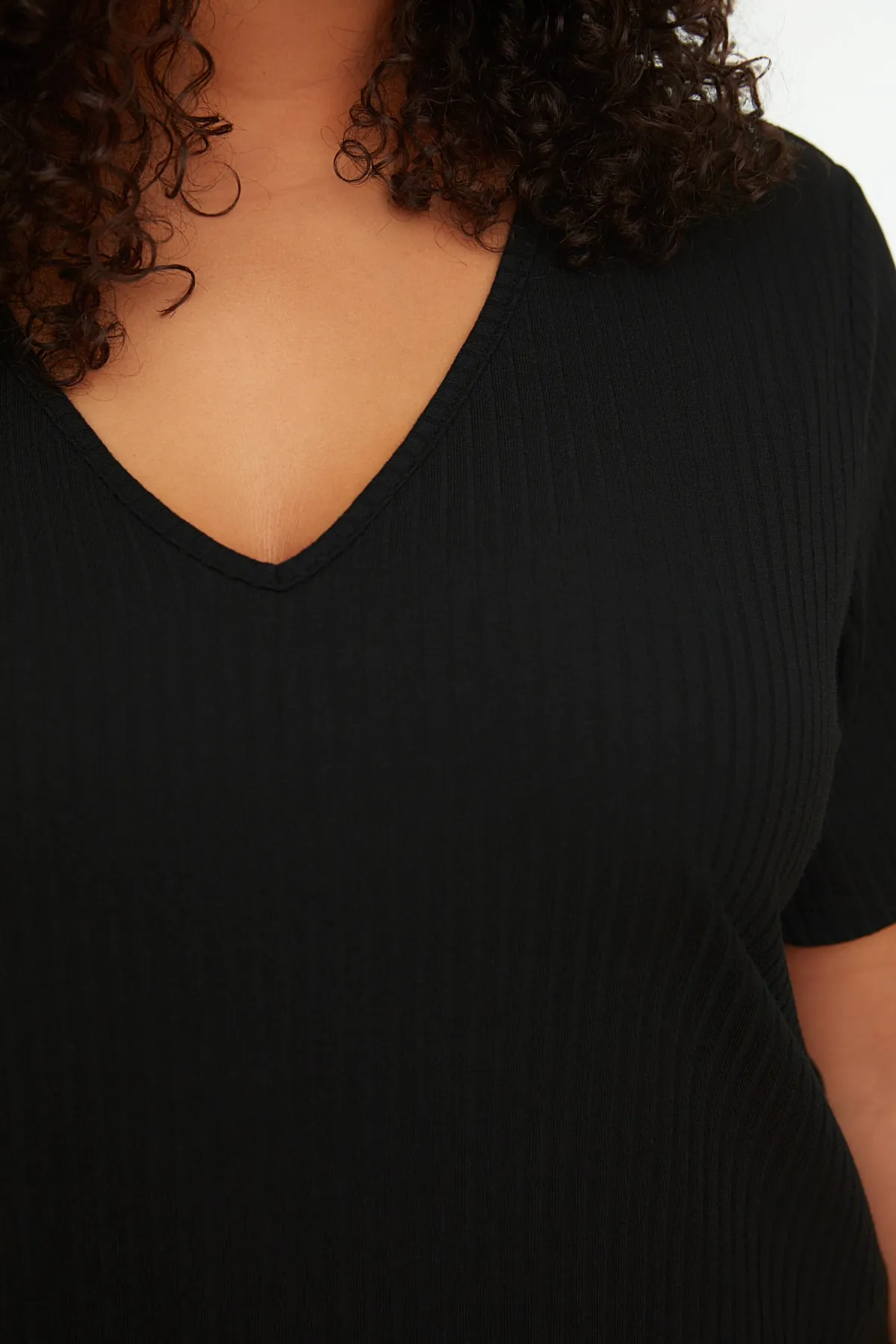Trendyol Curve  Schwarzes gestricktes Pyjama-Set