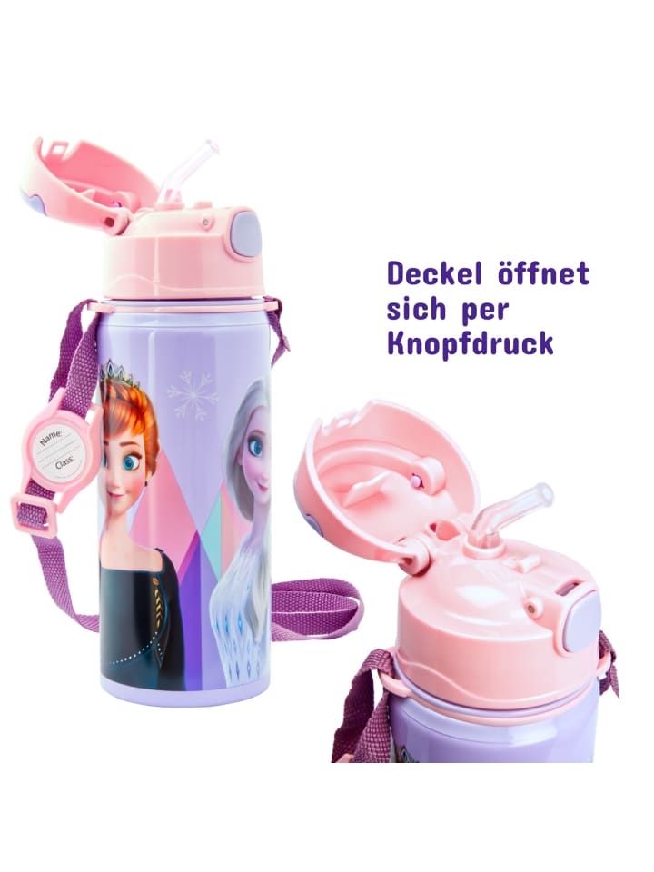 miniHeld Kinder Trinkflasche Frozen 600ml Aluminium Flasche Tragegurt Elsa Anna 6 Jahre günstig kaufen onesize