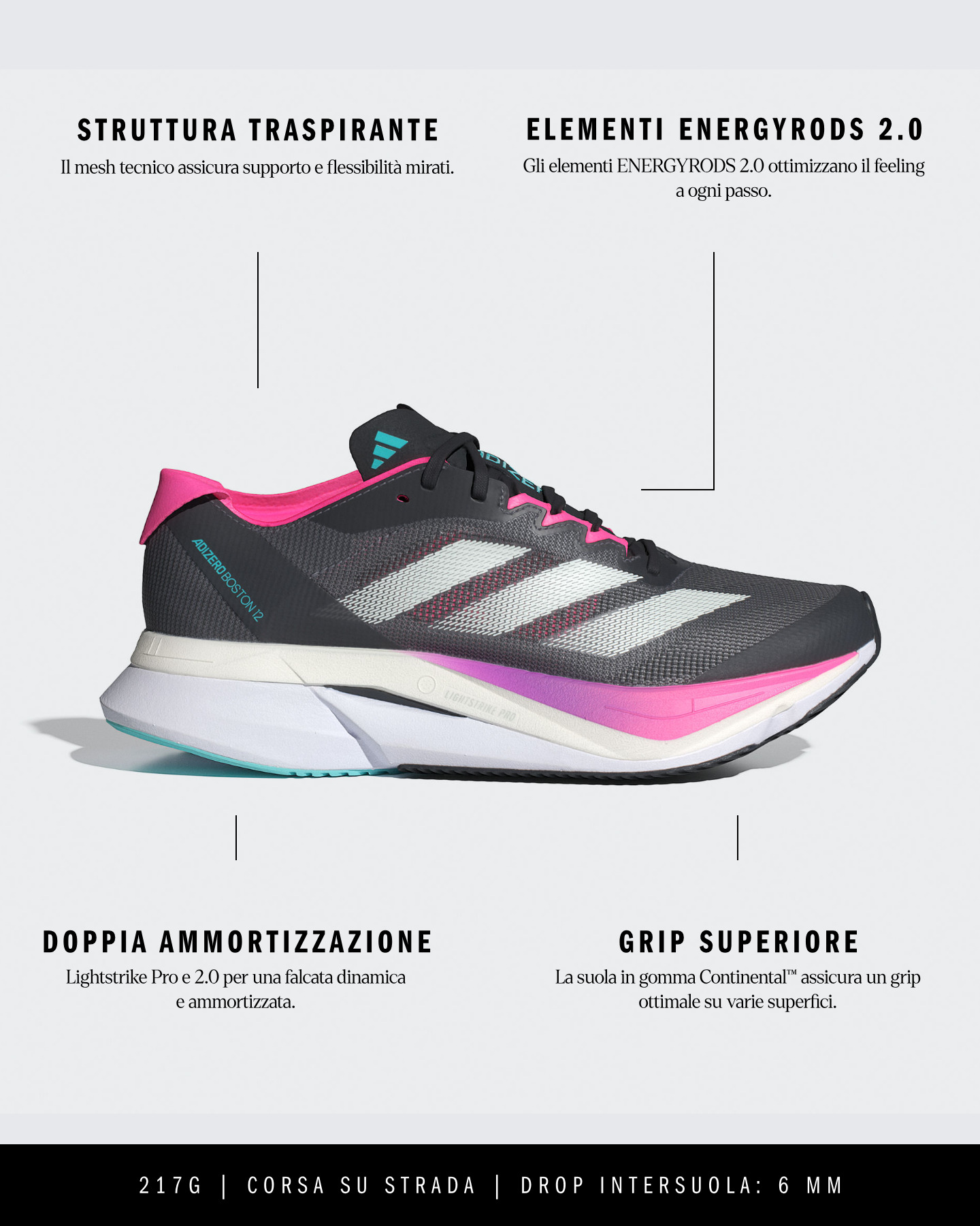 Scarpe Running Adidas Adizero Boston 12 W JI4