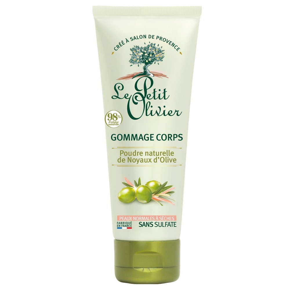 le petit olivier Gommage Corps Poudre naturelle de Noyaux d'Olive Gommage Corps - Peaux Normales à Sèches