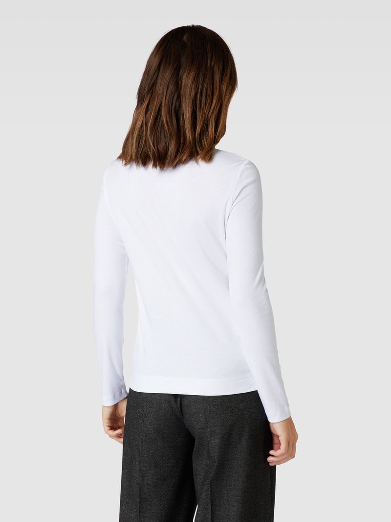 Longsleeve mit Polokragen in weiß