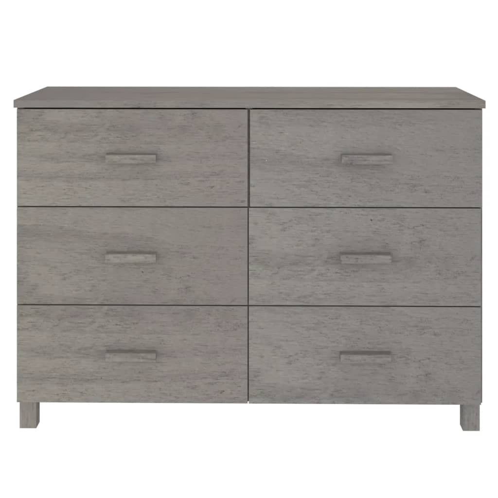 vidaXL Sideboard Sideboard HAMAR Hellgrau 113x40x80 cm Massivholz Kiefer (1 St)