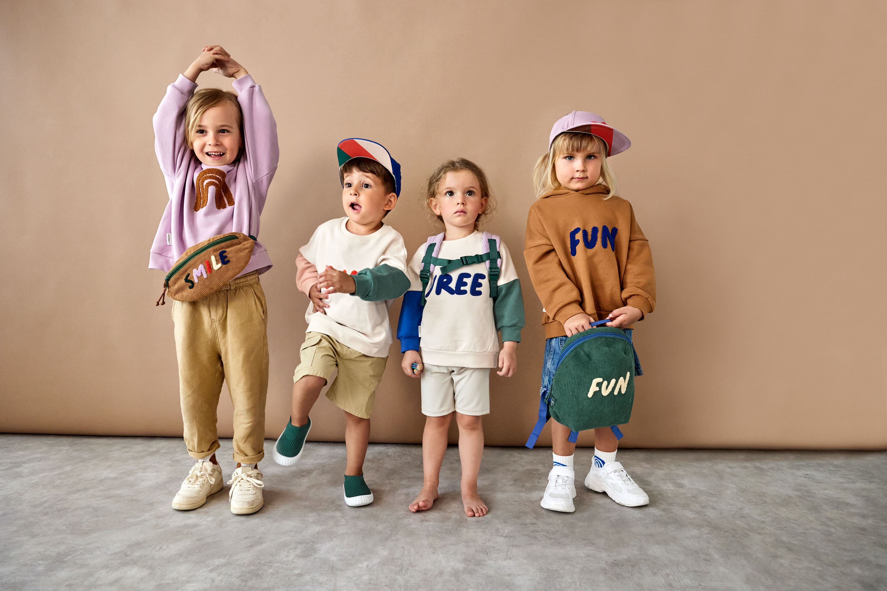 Kinder Pullover - Bio Baumwolle, Little Gang, Free Weiß