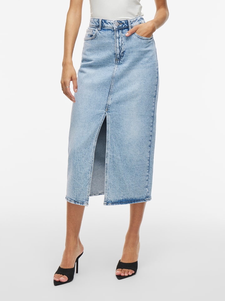 Vila Jeansrock in Hellblau günstig kaufen