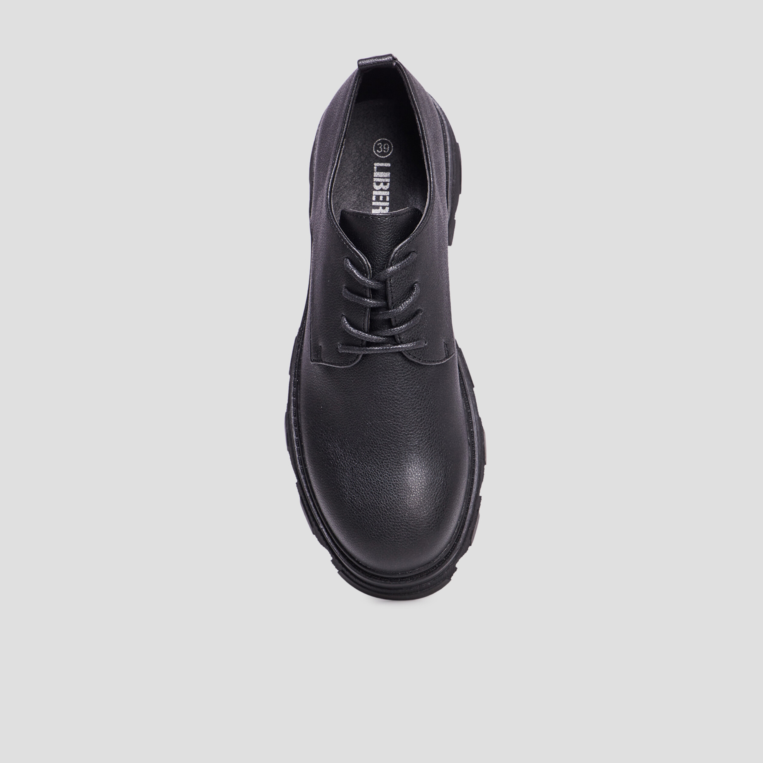 Derbies grosses semelles Liberto noir femme | La Halle